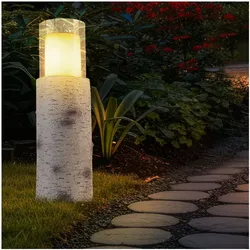 LED Solarlampe, Baumstamm, Glas, Akku, H 43,5 cm
