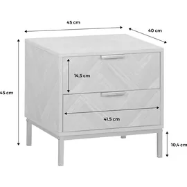 sweeek 2er-Set Nachttische mit Fischgrät-Dekor - sweeek