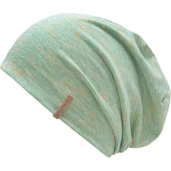 Beanie CHILLOUTS "Memphis Hat", Damen, bunt (türkis orange), Materialmix, meliert, casual,modisch, Mützen, mit Melange-Optik & elastischem Tragekomfort für Alltag
