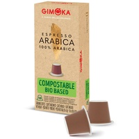 Gimoka - Kompatibel Für Nespresso - Kompostierbare Kapseln - 100 Kapsel - Geschmack ARABICA - Intensität 8 - Made In Italy - 100% Arabica