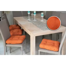sunnypillow Stuhlkissen 45 x 45 x 8 cm orange 4-tlg.