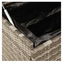 vidaXL Gartentruhe mit Rollen Grau 110x55x73 cm Poly Rattan