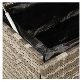 vidaXL Gartentruhe mit Rollen Grau 110x55x73 cm Poly Rattan