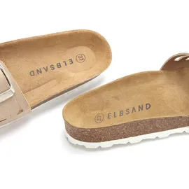 ELBSAND "Sandale, Mule, offener Schuh, Sommerschuhe, Lederpantolette", Damen, Gr. 42, beige, Obermaterial: 100% Rindsleder. Decksohle: 100% Rindsleder. Laufsohle: 100% Synthetik, unifarben, Schuhe Pantolette, aus Leder mit weichem Korkfußbett