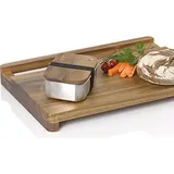AdHoc Schneidbrett mit integrierter Lunchbox COTTO, Akazienholz/Edelstahl/Polyester