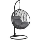 Beliani Hängesessel ASPIO Schwarz/Grau