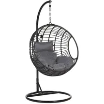 Beliani Hängesessel ASPIO Schwarz/Grau