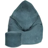 DreamRoots Sitzsack, Blau, 70x105x70 cm, Oeko-Tex® Standard 100, Wohnzimmer, Hocker, Sitzsäcke, XXL Sitzsäcke
