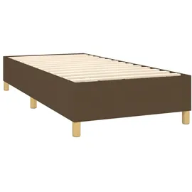 vidaXL Boxspringbett mit Matratze & LED Dunkelbraun 100x200 cm Stoff