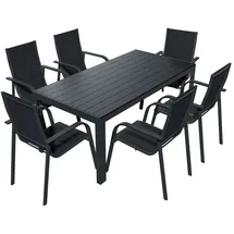 Lex Alu Gartensitzgruppe Essgruppe Set Gartenset Sitzgruppe Gartenmöbel 9-teilig