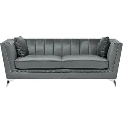 3-Sitzer Sofa Samtstoff grau GAULA