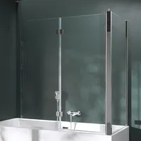 Mai & Mai Duschwand für Badewanne Badewannenfaltwand 6mm Sicherheitsglas mit NANO-Versiegelung Duschabtrennung Badewannen BTH: 120x75x140cm