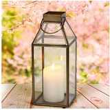 Marrakesch Orient & Mediterran Interior Orientalische Laterne Windlicht Mahdi aus Glas mit Tür 25 cm Wohndeko