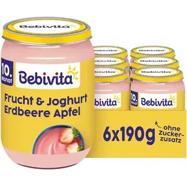 Bebivita Frucht & Joghurt Erdbeere in Apfel 6 x 190 g