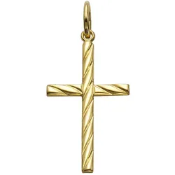 Kreuz-Anhänger FIRETTI "Schmuck Geschenk Gold 333 Halsschmuck Anhänger für Halskette Kreuz", gold (gelbgoldfarben), Schmuckanhänger, Damen, Gelbgold 333, 0,36 g