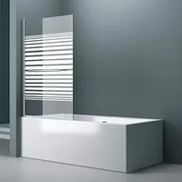 DOPORRO 90x140 cm Design-Duschwand für Badewanne Badewannenaufsatz Duschabtrennung 6mm ESG-Sicherheitsglas teilsatiniert inkl. NANO-Beschichtung