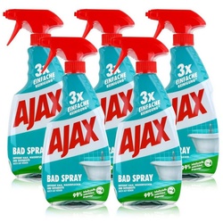 AJAX Ajax Bad Spray Badreiniger 500ml – Entfernt Kalk & Seifenreste (5er Pa Badreiniger