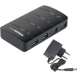 renkforce USB 3.0 4 Port Hub mit Netzteil
