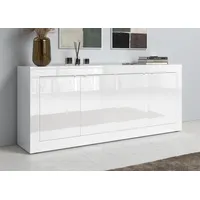 Home Affaire Sideboard HOME AFFAIRE "Basic Breite 207 cm, Kommode 4 Türen, Anrichte", weiß (weiß hochglanz lack), B:207cm H:86cm T:43cm, Sideboards, Sideboard, Metallgriff, moderne Rahmenoptik, viel Stauraum, Farbauswahl
