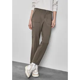 STREET ONE Cargohose Jersey Slim Fit Braun 42 28