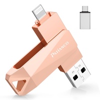 256gb USB Stick für iPhone MFI Zertifizierter Patianco USB3.0 Speicherstick Externer Photostick für iPad Pendrive Flash Laufwerk für iOS,Android Handy,PC,Laptop,Daten Kopierten Mit Einem klick(256GB)