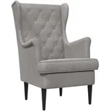 vidaXL Sessel Hellgrau Samt 1-St 70 x 70 x 70 cm Grau