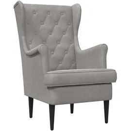 vidaXL Sessel Hellgrau Samt 1-St 70 x 70 x 70 cm Grau