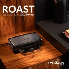 Lehmann Sandwichmaker XXL Extra große für 2 amerikanische Sandwiches, 1000W