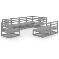 vidaXL Garten-Lounge-Set 8-tlg. grau