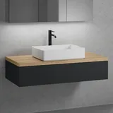 neoro n50 Unterschrank B: 120 cm mit 1 Auszug, Waschtisch B: 58 cm weiß matt, B: 120.5 BN0065WM+BN0414BM+BN0404W1