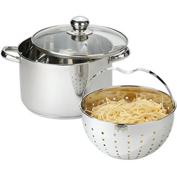BEYOND Topf-Set, Edelstahl 18/8 (Set, 3-tlg), Kochen,Braten,Schmoren,Backen,Dünsten,Dämpfen,Blanchieren,Induktion silberfarben
