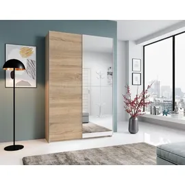 Pol-Power Schwebetürenschrank Fast 125 x 195 x 38 cm Eiche