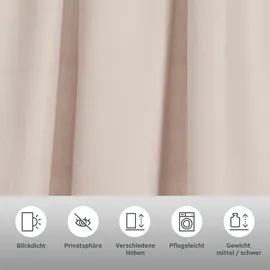 MY HOME Vorhang MY HOME "Raja, Gardinen mit Kräuselband, Vorhänge Wohnzimmer" Gr. 1, beige (sand), B:140cm H:145cm, Polyester, Recyceltes Material, Gardinen, 2er-Set, Bestseller, einfarbig, modern, pflegeleicht, Mikrofaser
