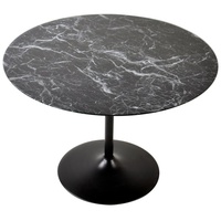 SalesFever Tisch rund foliert in Marmoroptik Ø 110 cm metall|mitteldichte_faserplatte_mdf