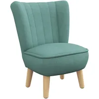 aiyaplay Kindersessel, Kindersofa mit Samtoptik, Holzbeine, Kinderstuhl für Kinderzimmer, Spielzimmer, Hellblau