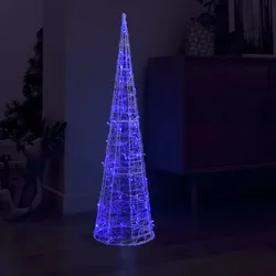 LED-Kegel Acryl Weihnachtsdeko Pyramide Blau 120 cm