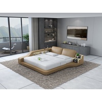 JVmoebel Bett Wasserbett Hotel Doppel Bett Lederbett Wasser LB8841 beige