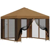 vidaXL Garten Pavillon 3 x 3 m inkl. 4 Seitenteile Beige/Weiß