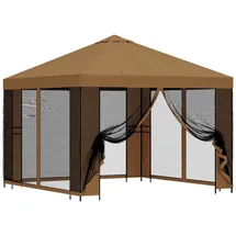 vidaXL Garten Pavillon 3 x 3 m inkl. 4 Seitenteile Beige/Weiß