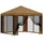 vidaXL Garten Pavillon 3 x 3 m inkl. 4 Seitenteile Beige/Weiß
