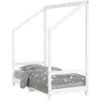 vidaXL Kinderbett Weiß 70 x 140 cm Kiefer massiv weiß