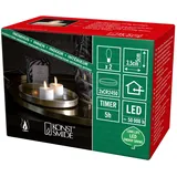 Konstsmide LED Teelicht mit 3D Flamme, cremeweiß, 2-teiliges Set, 5H Timer, 1 warm weiße Diode, batteriebetrieben, Innen, Batterie: 2 x CR2450 3V (inkl.) - 1604-115