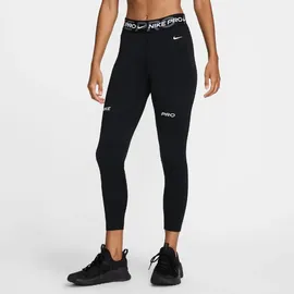 Nike Pro Mid-Waist 7/8-Leggings Damen 010 black/iron grey/white/white XS