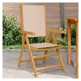 vidaXL Gartenstühle 2 Stk. Taupe Massivholz Akazie & Stoff