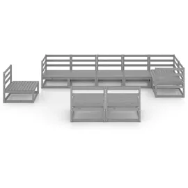 vidaXL Garten-Lounge-Set 9-tlg. grau Kiefer
