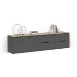 livinity® Wohnwand, Piave Anthrazit, 3 Teile
