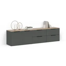 livinity® Wohnwand, Piave Anthrazit, 3 Teile