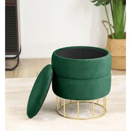 Akord Pouf Elza Samt 37 x 42 cm Grün