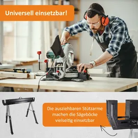Lemodo Arbeitsbock 2er Set Stahl schwarz höhenverstellbar