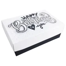 Buntbox Geburtstag L Geschenkboxen-Set weiß, 2 St.